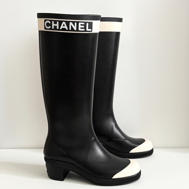 CHANEL 샤넬 배색 레인부츠 G34076