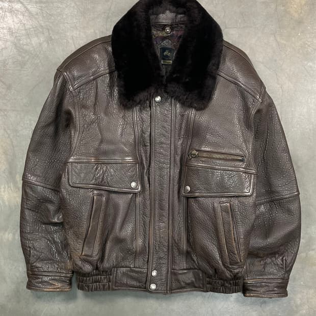 90s 랭글러 쉽스킨 A2 봄버 자켓