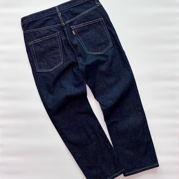 듀시스(Deuces) 화이트 스티치 생지 데님 팬츠