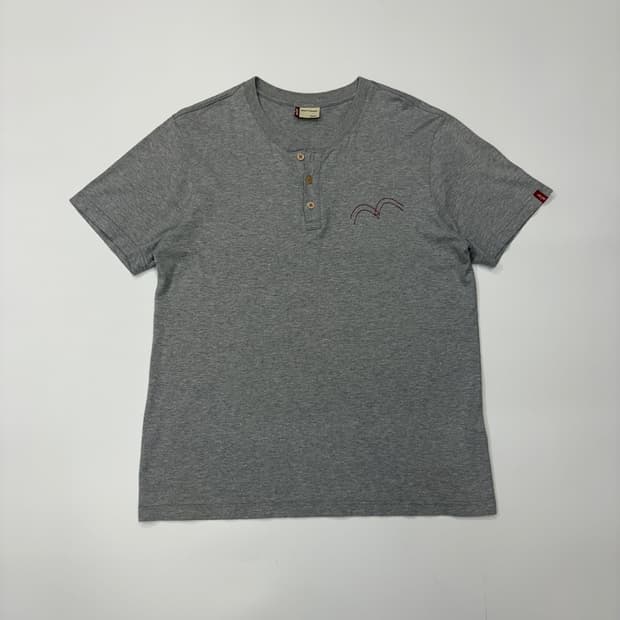 Levis 빈티지 리바이스 로고 자수 헨리넥 반팔 티셔츠 