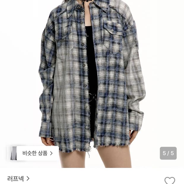 러프넥 WASHING CHECK SHIRT BLUE