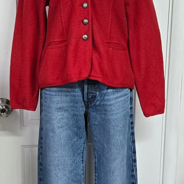 GEIGER 빈티지 레드 울자켓