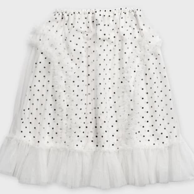 생긴 러플 샤 도트스커트