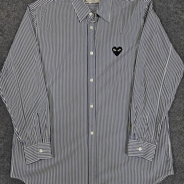 꼼데가르송 스트라이프 하트 와펜 셔츠(급처)