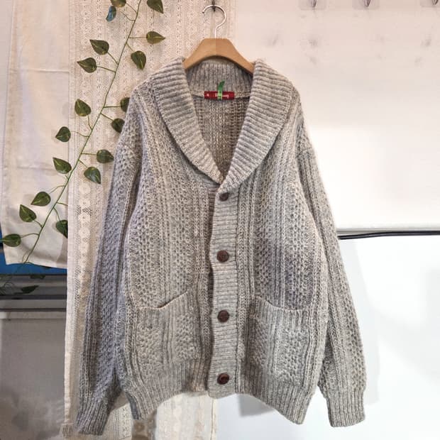 그레이 숄카라 포켓 가디건