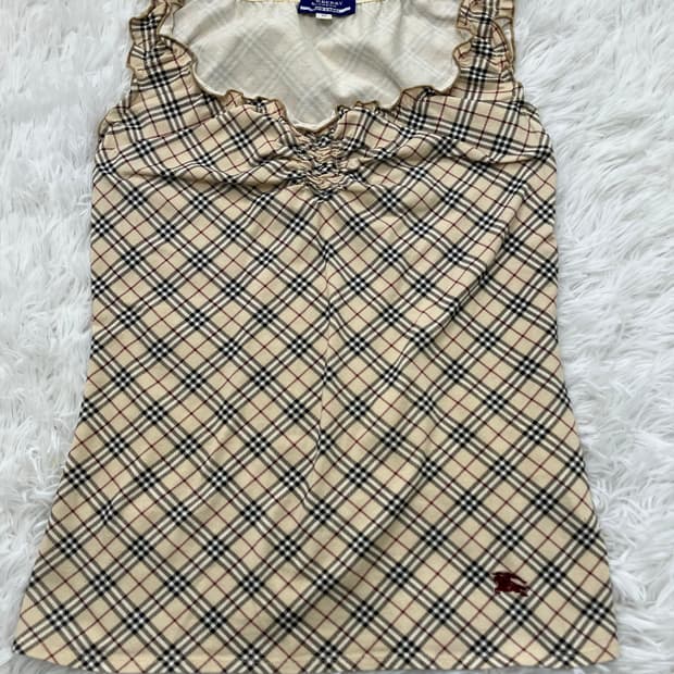 버버리 시그니처 레이스 셔링 나시 1074 모리걸 y2k 스트릿 갸루 펑