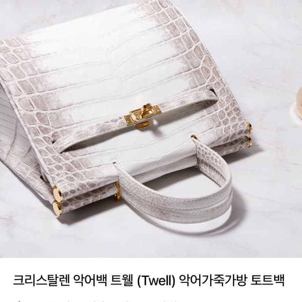 크리스탈렌 악어백 토트백