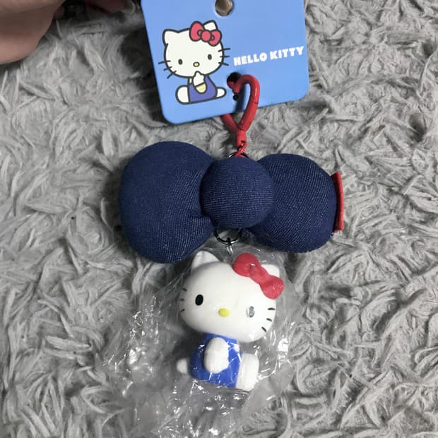 산리오 정품 데님 리본 헬로키티 키링 새상품