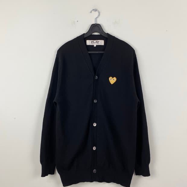 꼼데가르송 골드와펜 가디건 블랙 L