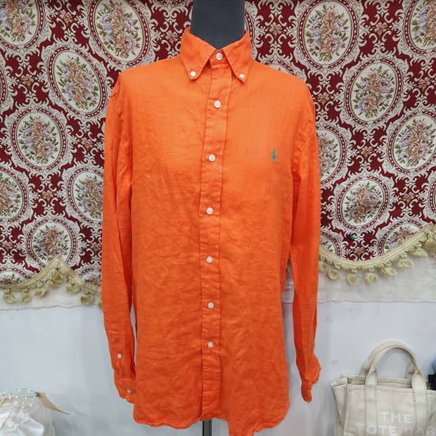 폴로 랄프로렌 오렌지 린넨 셔츠
