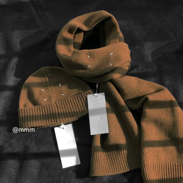 마르지엘라/울 머플러&비니 세트