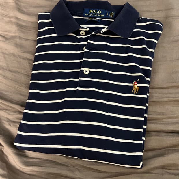 폴로 랄프로렌 네이비 줄무니 카라티 s