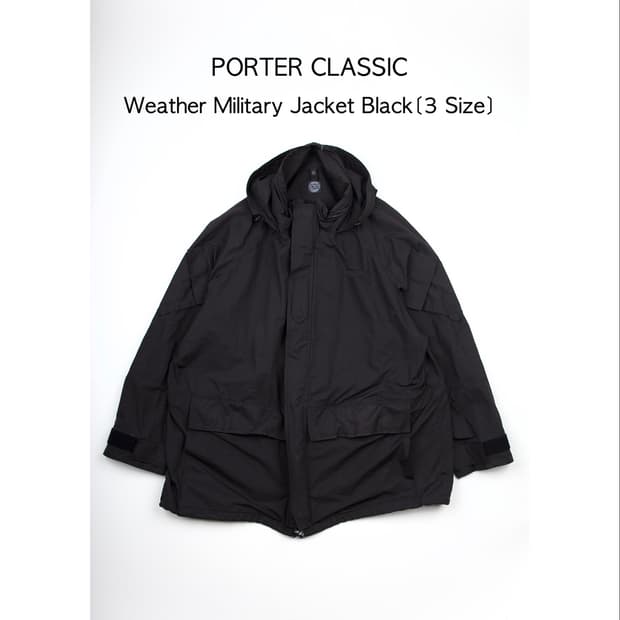 PORTER CLASSIC 웨더 밀리터리 재킷 블랙