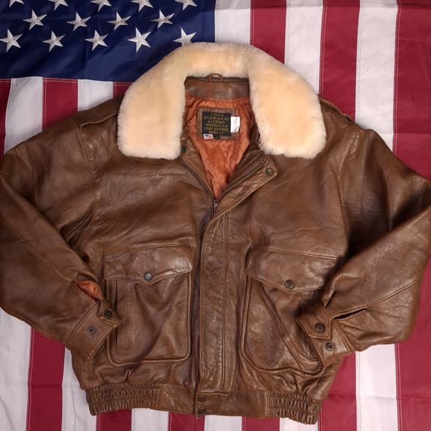 특A 90's 국내산 리얼레더 항공자켓