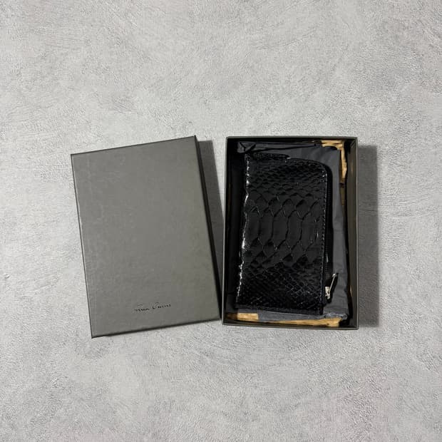 Rick Owens Python Leather Zip Wallet