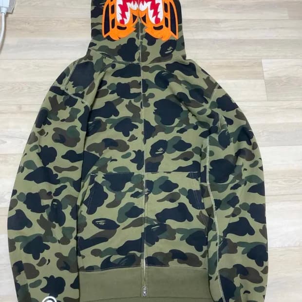 베이프 녹계 타이거 후드집업 3xl