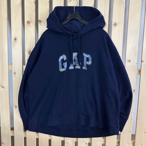 (XL) GAP 갭 네이비 패치 후드티