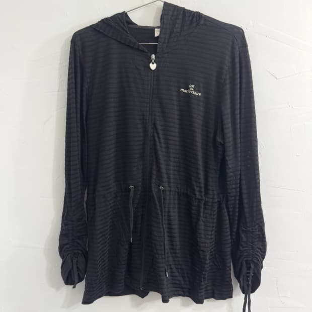 marie claire stripe hood zipup