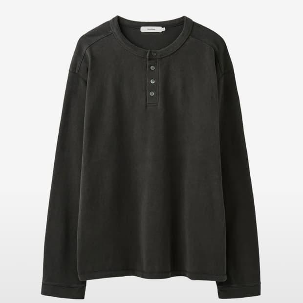 [3] 아르반 소프트 피치 헨리넥 롱슬리브 차콜