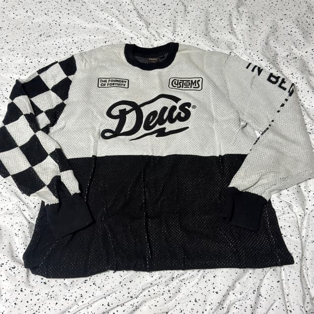 데우스 체크 니트 롱슬리브 XL