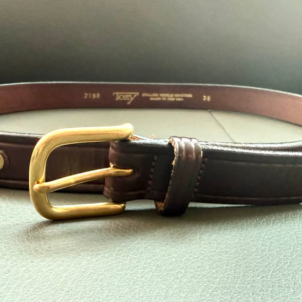 TORY 토리 레더 브라이들 가죽벨트 34-36 다크브라운