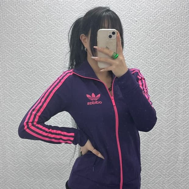 아디다스 유로파 레트로 Y2K 퍼플핑크 져지 집업 95 C08292