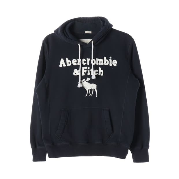 아베크롬비 앤 피치 빅로고 무스 자수 후드티 S