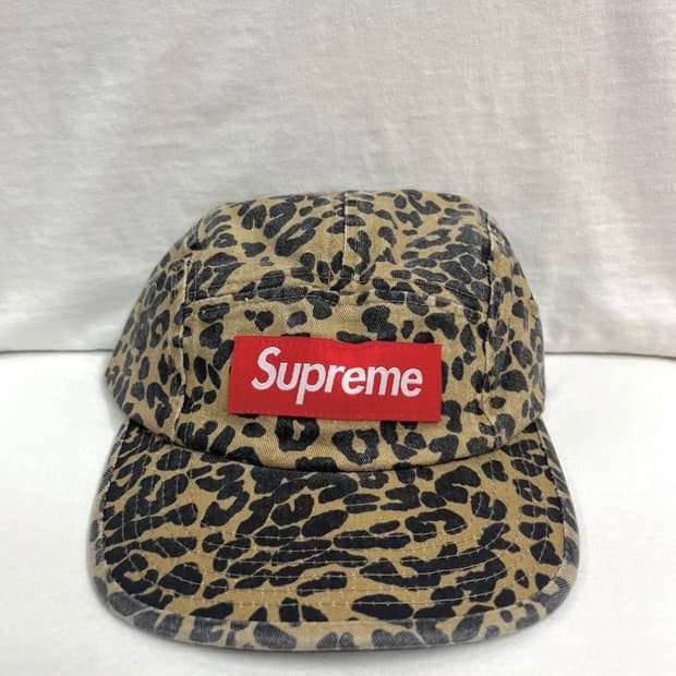 슈프림 캠프캡 모자 박스로고 23fw 레오파드