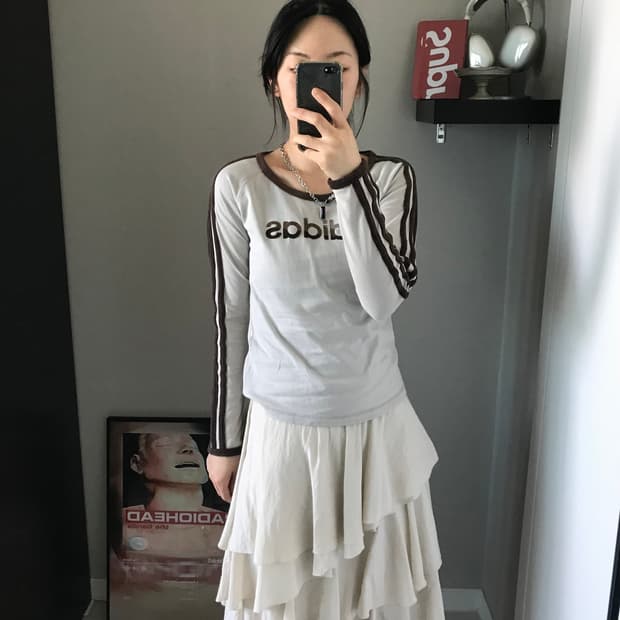 아디다스 재팬 00년대 올드스쿨스펠아웃 사이드라인 긴팔 롱슬리브티