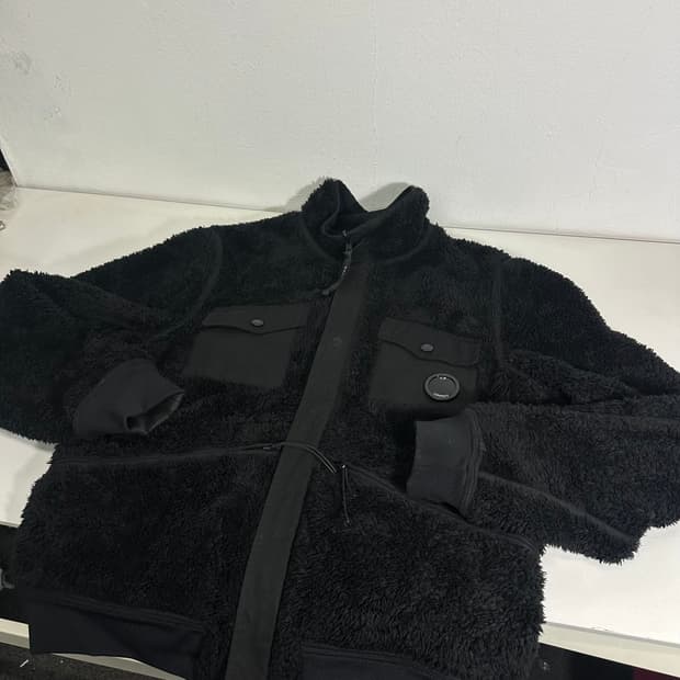 L CP컴퍼니 블랙 고글 후리스자켓 플리스