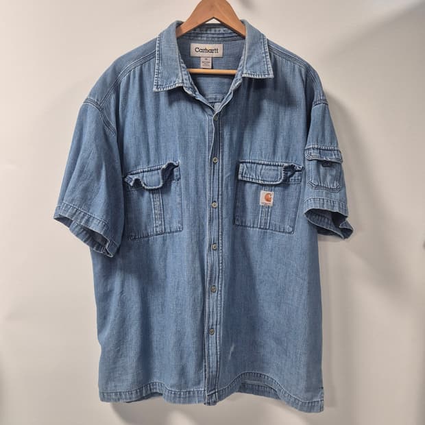*무료배송* 칼하트 데님 반팔 셔츠 XL사이즈(상태A급)