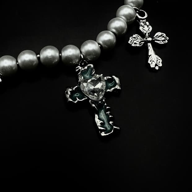 pcr053 5 the croos pearl necklace