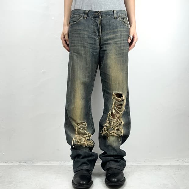 D&G 2000s Distressed Bootcut Denim Jeans