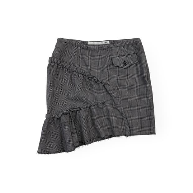 Sunao kuwahara check ruffle skirt