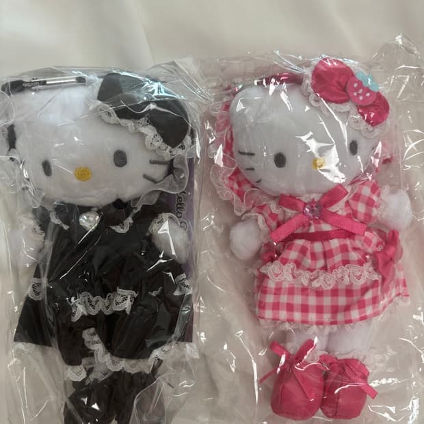 산리오 스타일업 로리타 키티 레드 블랙 마스코트 카라비너 키링