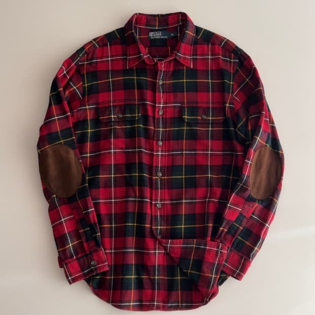 폴로 랄프로렌 플란넬 엘보패치 셔츠 XL