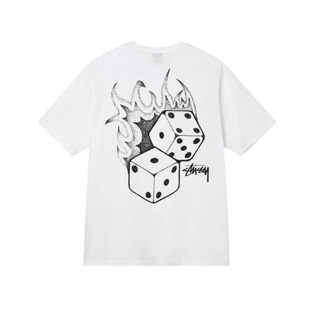 스투시 파이어 다이스 티셔츠 화이트 XL