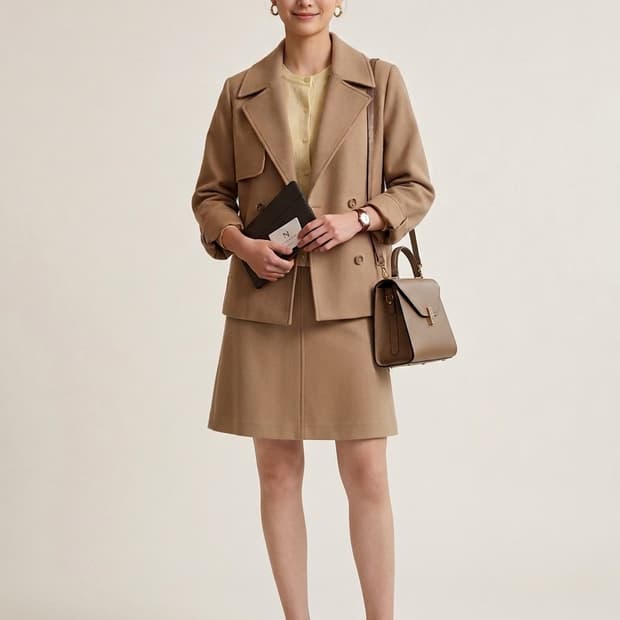 새상품 | 헤지스 여성 카멜베이지 숏 트렌치 55~66 | 간절기 아우터