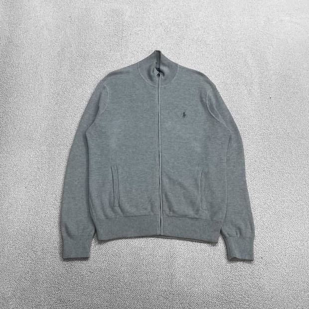폴로 니트 집업 가디건 그레이 XL