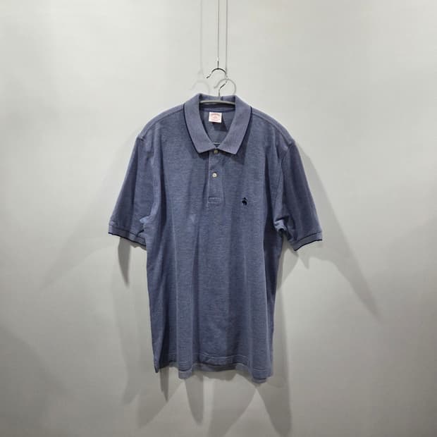 브룩스브라더스 피케 카라 멜란지 블루 반팔티 M 