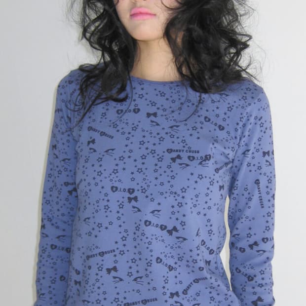 faerie jersey pattern long top cat 샵페어리