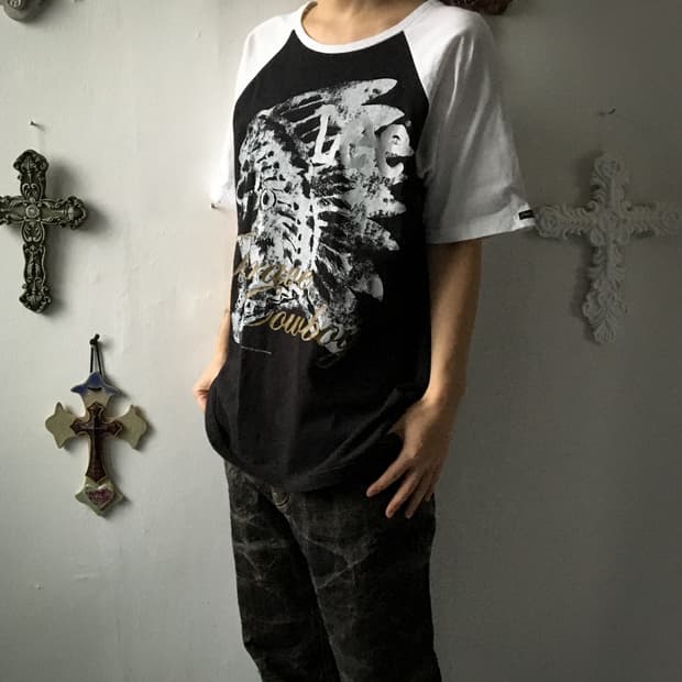 Lee indian printing raglan t shirt