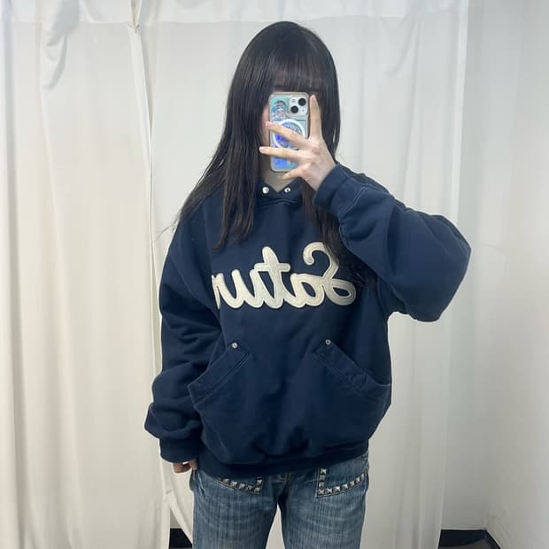 Satur Lugo applique rivet hoodie