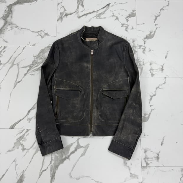 게스 워시드 양가죽 자켓
