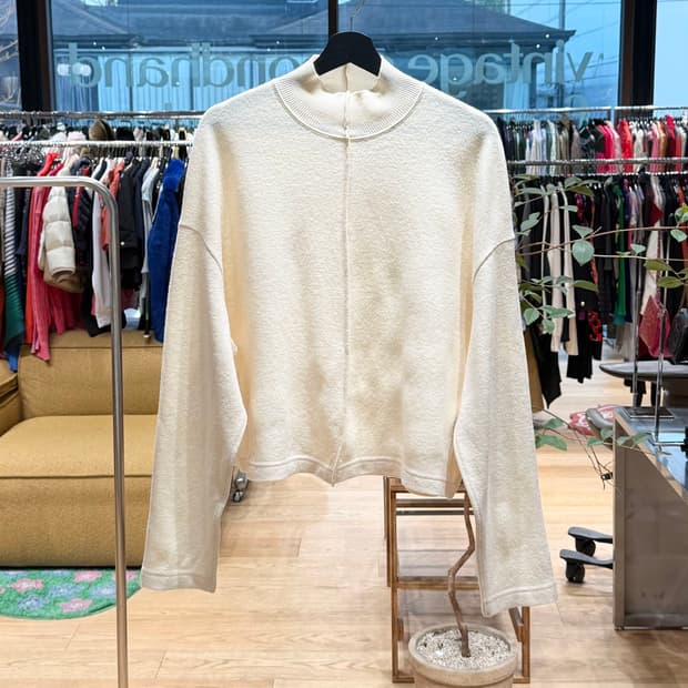 질샌더 아이보리 라나울 니트 