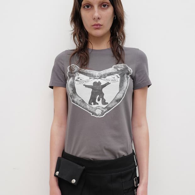 Open yy HUG&HEART T-SHIRT, CHARCOAL