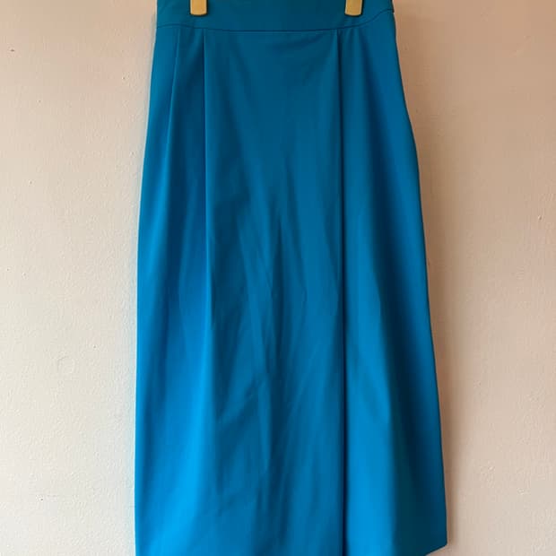 구호 KUHO 여성 터콰이즈블루 핀턱디자인 치마바지