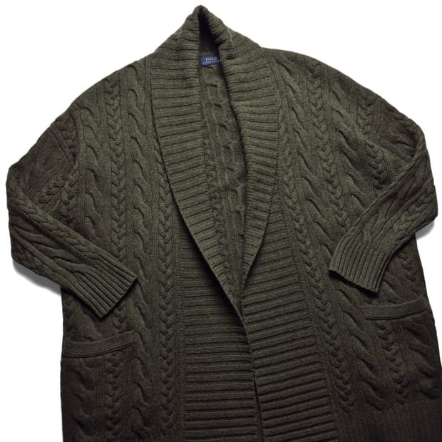 [S] 폴로 랄프로렌 숄카라 케이블 가디건