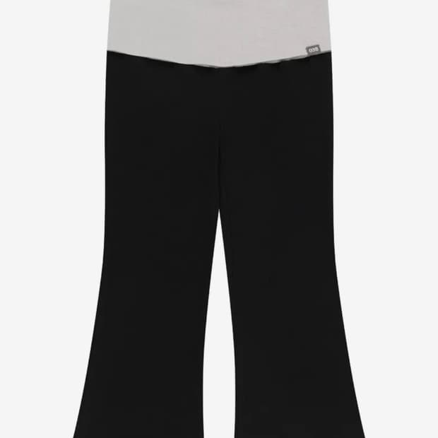 038 MINI WAFFLE FOLDING LEGGINGS BLACK