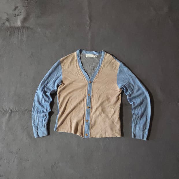 하버색 여성 배색 가디건 M